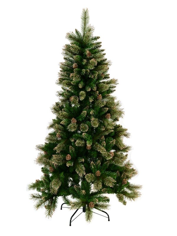 Dusk Glitter Christmas Tree With 40 Pine Cones & 616 Tips - 1.8m