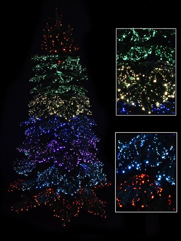 Dynamic Starry Night & Static Light Fibre Optic Tree - 1.8m
