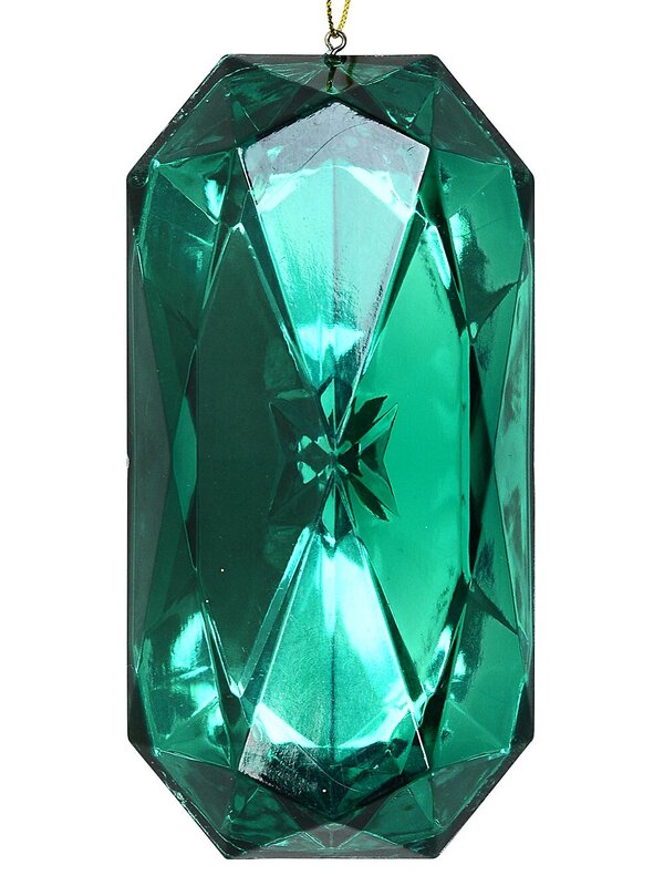 Emerald Green Faceted Acrylic Jewel Radiant Essential Ornament | 14cm