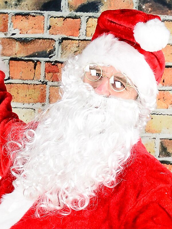 Essential White Wavy Santa Beard 33cm Costume Accessory | One Size Fits Most