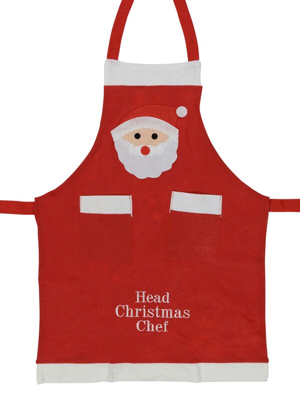 Felt Santa Face Christmas Chef BBQ Christmas Apron - 1 size fits most