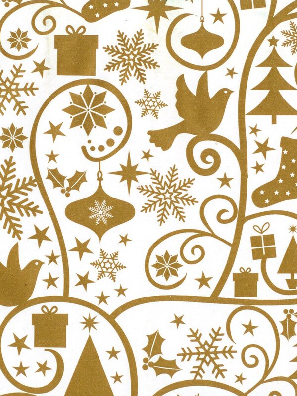 Festive Decor Gold Gift Wrap Counter Roll - 50m