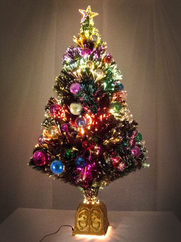 Fibre Optic Trees - With Bauble Decorations - 1.2m