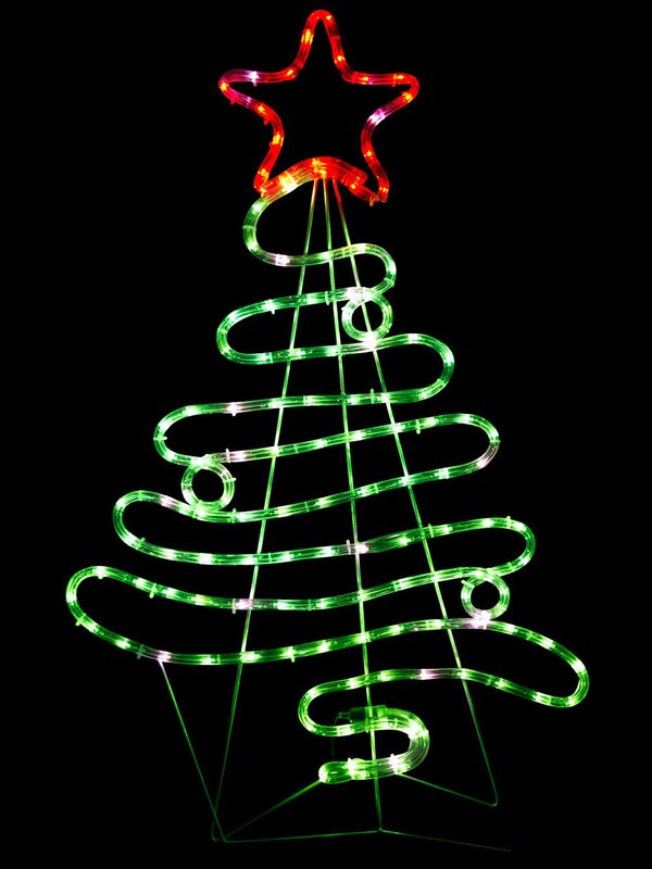 Flowing Ribbon Style Christmas Tree LED Rope Light Silhouette - 88cm