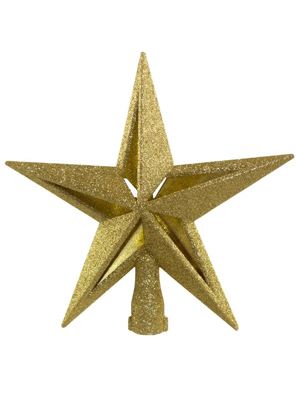 Glittered Gold Tree Top Star - 20cm