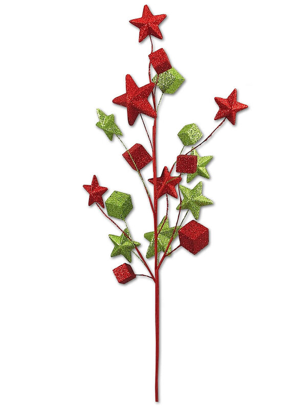 Glittered Star & Gift Boxes Decorative Pick - 55cm