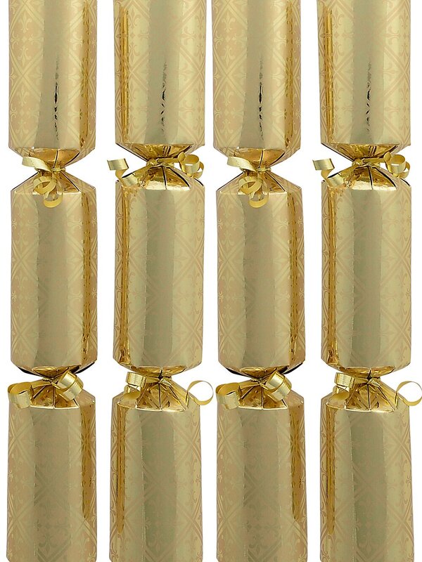 Gold Flur De Lis Symbols In Square Tiles Christmas Cracker Bon Bons - 50 x 26cm