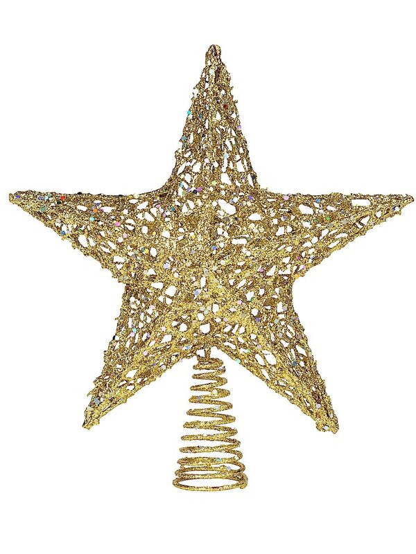 Gold Glitter Tree Topper - 30cm