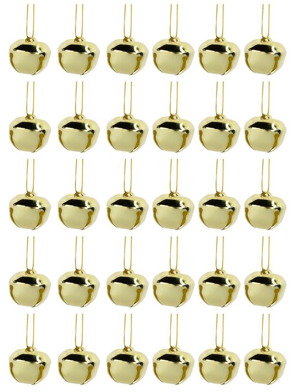 Gold Iron Functioning Bells Hanging Ornament - 30 x 25mm