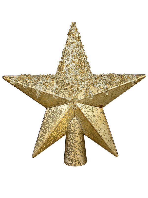 Gold Splatter & Glitter Christmas Star Whimsical Essential Tree Topper | 20cm