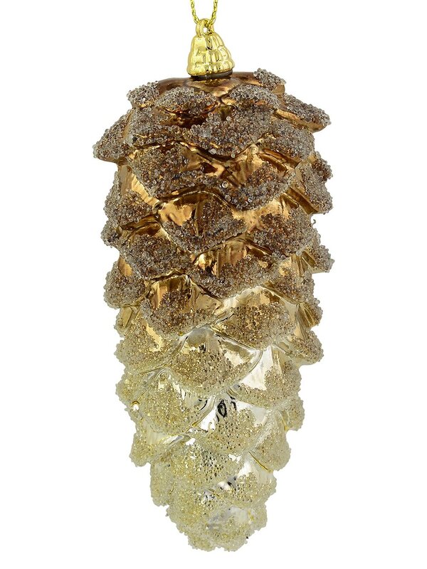 Graduated Copper To Champange Pine Cone Decorations - 3 x 11cm