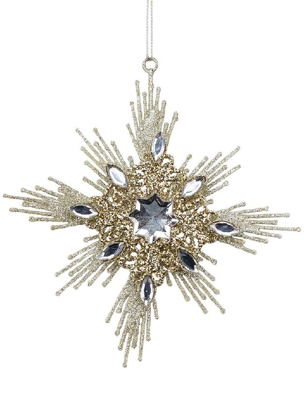 Grand Diamante Encrusted Silver Star Whimsical Essential Ornament | 15cm