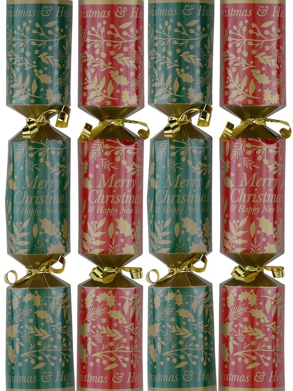Green & Red With Gold Mixed Foliage Christmas Cracker Bon Bons - 50 x 26cm