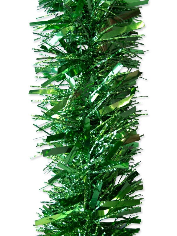Green Thick & Thin Metallic Tinsel Garland - 2.7m