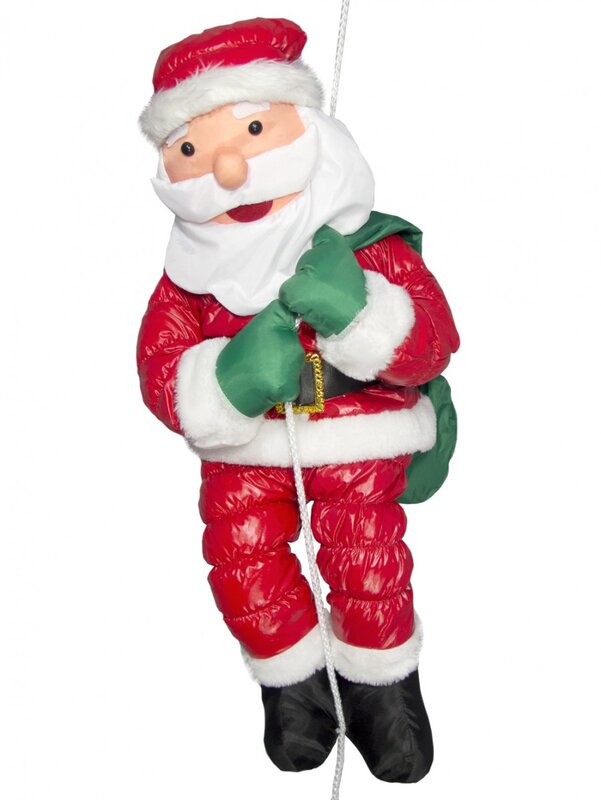 Hanging Padded Santa Outdoor Decoration - 64cm