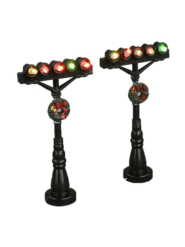 Illuminated Multi Colour Santa Landing Lights Figurines Set - 2 pieces