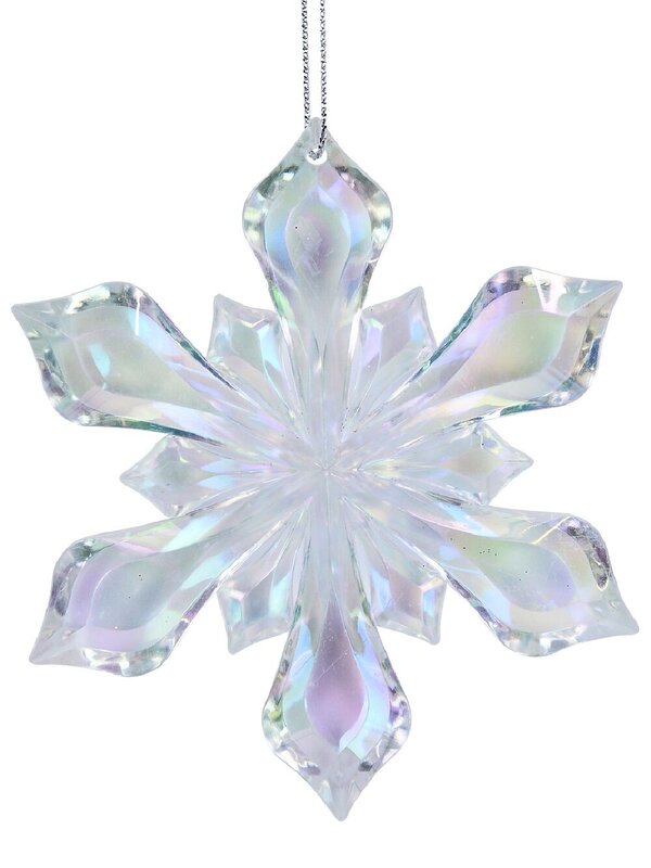 Iridescent Geometric Prism Snowflake Whimsical Essential Ornament | 10cm