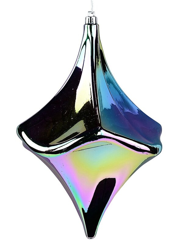 Iridescent Lustrous Grand Metallic Diamond Finial Drop | 22cm