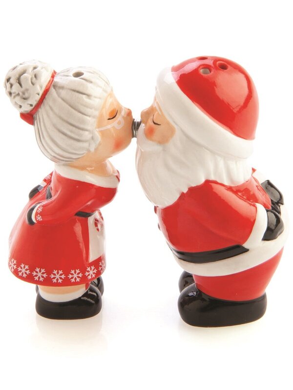 Kissing Santa & Mrs Claus Christmas Salt & Pepper Shakers
