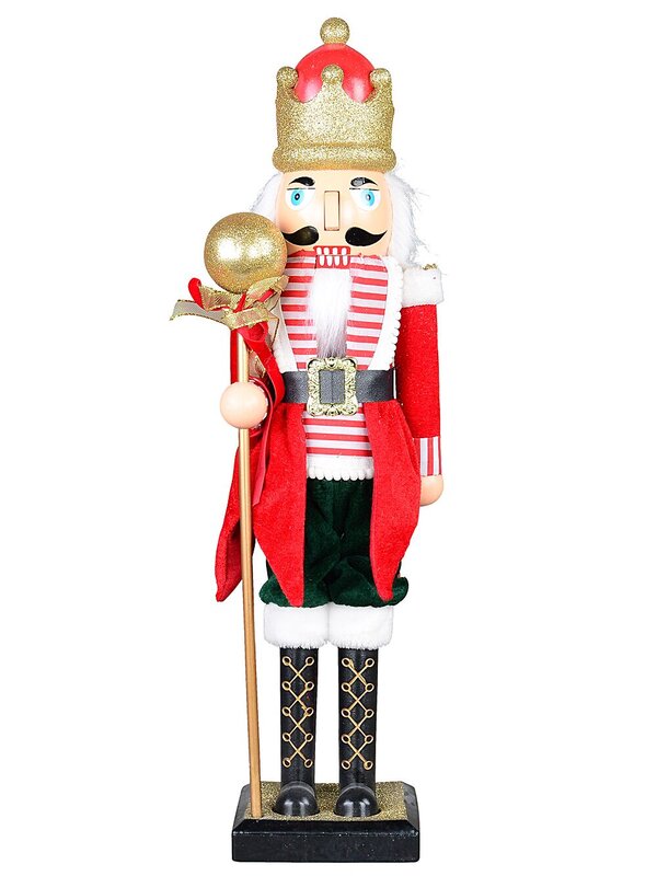 Large Classic Christmas Nutcracker With Ball Staff Decorative Ornament - 59cm