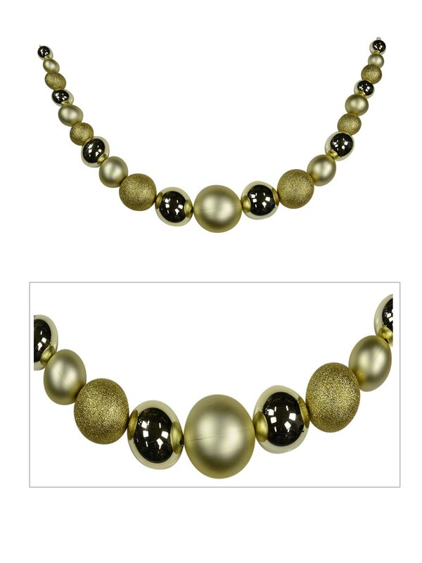 Large Gold & Champagne Bauble Swag Garland - 1.8m
