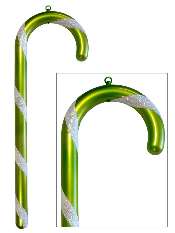 Large Lime Green & White Display Candy Cane - 88cm