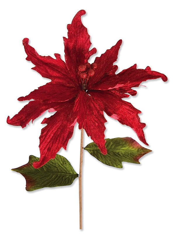 Large Red Poinsettia Decorative Pick - 76cm