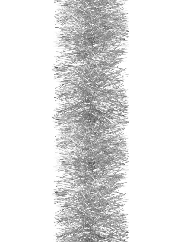 Large Silver Metallic Tinsel Garland - 5.5m