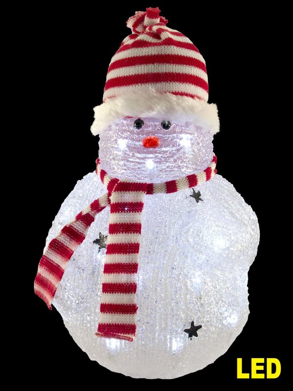 LED Acrylic Snowman Ornament - 28cm
