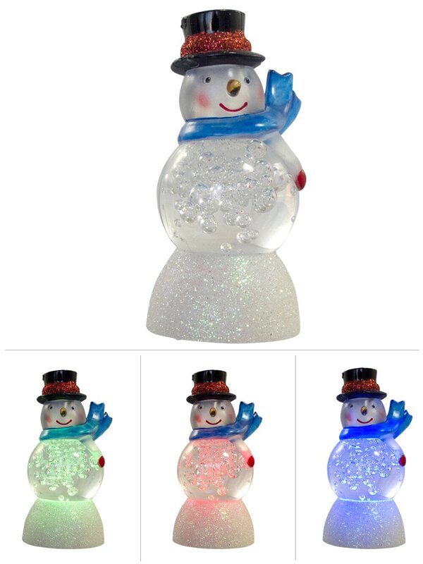 LED Colour Changing Snowman Ornament - 85mm
