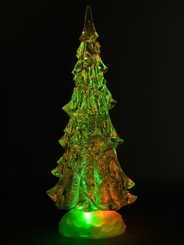 LED Illuminated Glittered Christmas Tree Snow Globe - 40cm