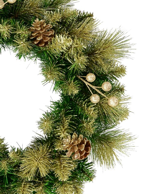 Lush Wild Look Wreath With 100 Tips - 60cm