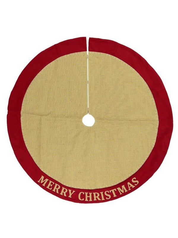 Merry Christmas Hessian Tree Skirt - 1.2m