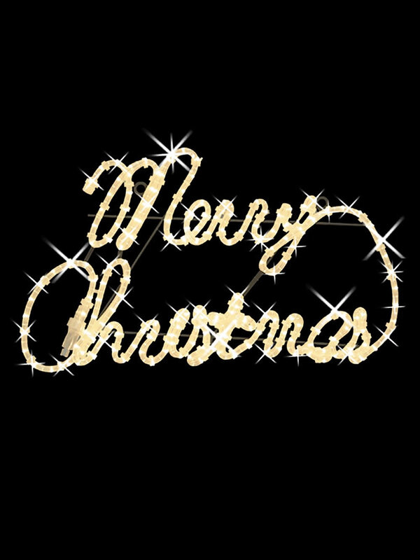 Merry Christmas Rope Light Silhouette - 60cm