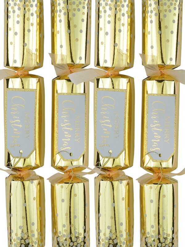 Metallic Gold Design With Tag Luxury Christmas Cracker Bon Bons - 10 x 35cm