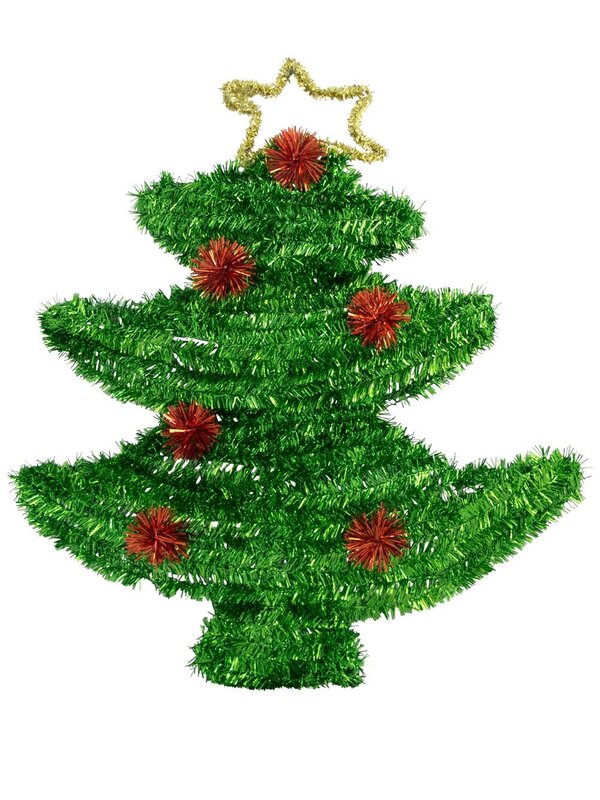 Metallic Tinsel Christmas Tree Hanging Decoration - 52cm