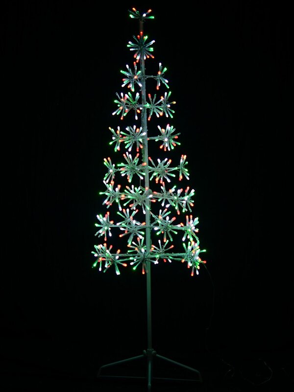 Multi Colour LED Twinkle Christmas Tree Starburst Branches Light Display - 1.2m