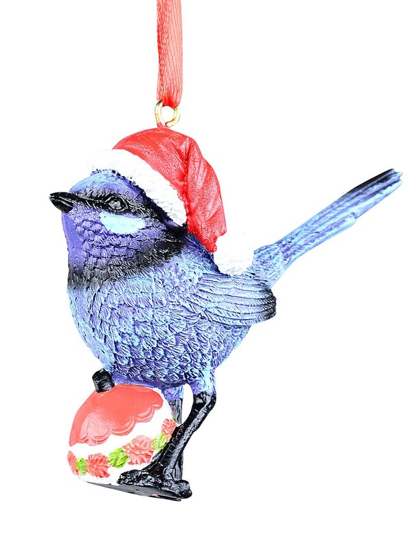 Native Blue Splendid Fairywren Bauble Whimsical Essential Ornament | 75mm