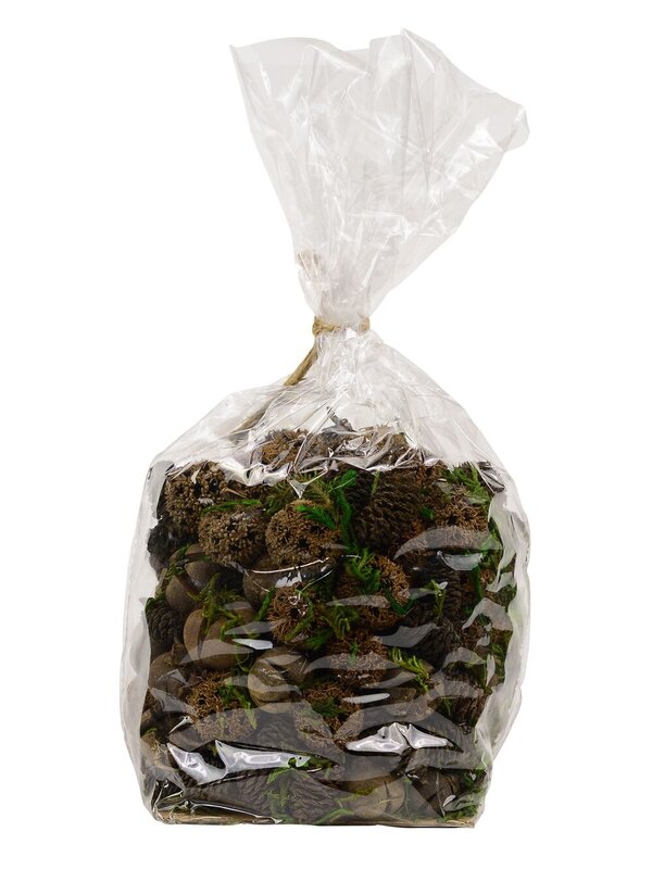 Natural Pine Cones, Seeds, Cross Fruit & Greenery Decoration Mix- 400g