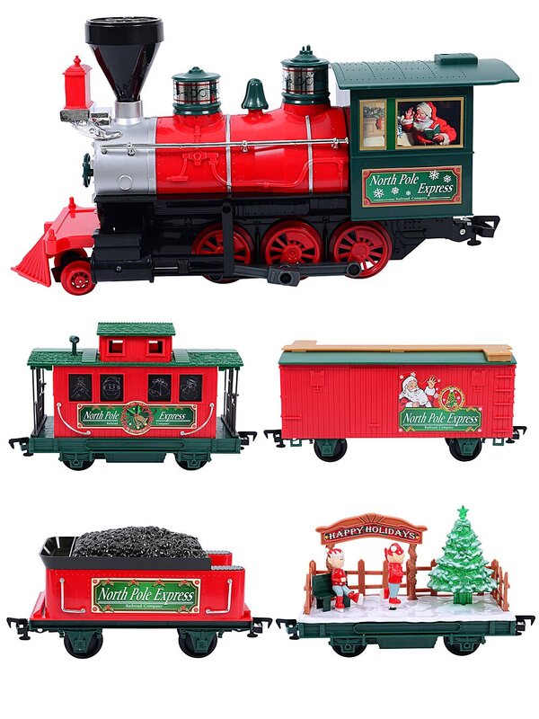 North Pole Express Christmas Train Set with Remote Control - 35 Piece Set