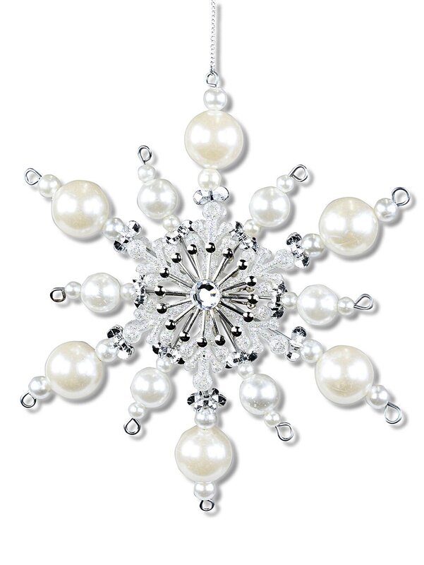 Pearl Filigree Star Snowflake Whimsical Essential Ornament | 15cm