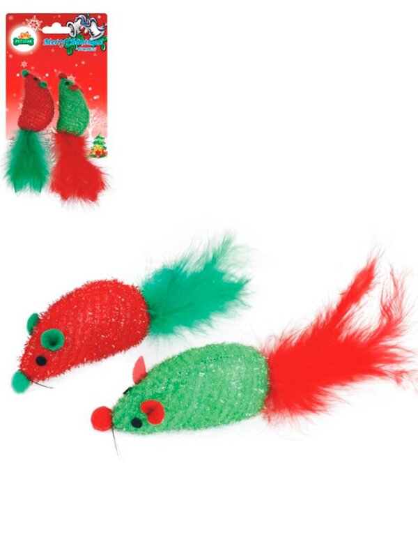 Pet Christmas Tree Hanging Teaser Toys - 2 x 19cm