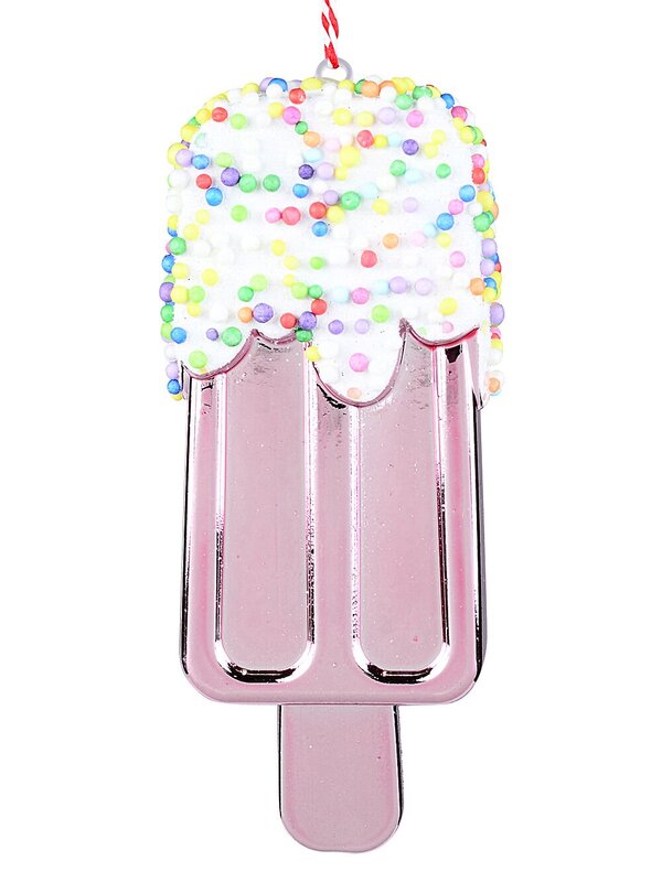 Pink Frosted Popsicle With Sprinkles Whimsical Essential Ornament | 12cm