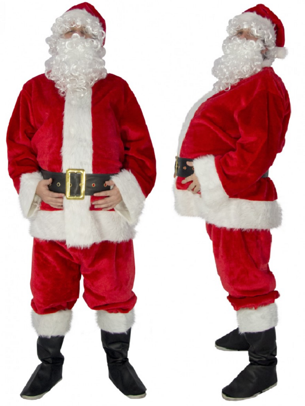Premium 7 Piece Jolly Santa Suit Complete Costume Set | One Size Fits Most