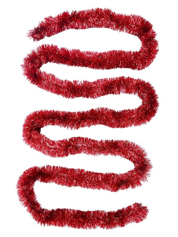 Premium 8ply Red Metallic Fir Christmas Tinsel Garland | 5m x 10cm