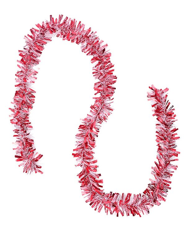 Premium 9ply Red & Clear Thick & Thin Fir Christmas Tinsel | 2m x 90mm