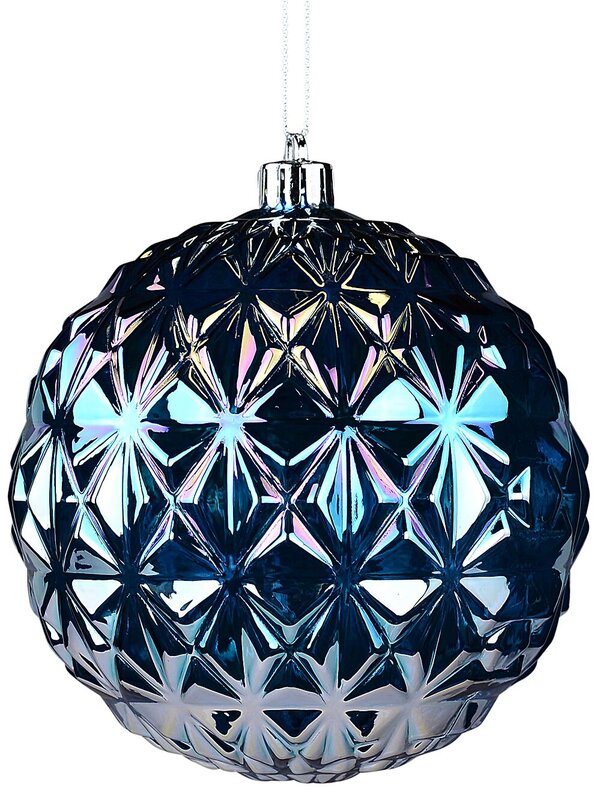 Rainbow Dynamic Signature Iridescent Geometric Textured Bauble | 12cm