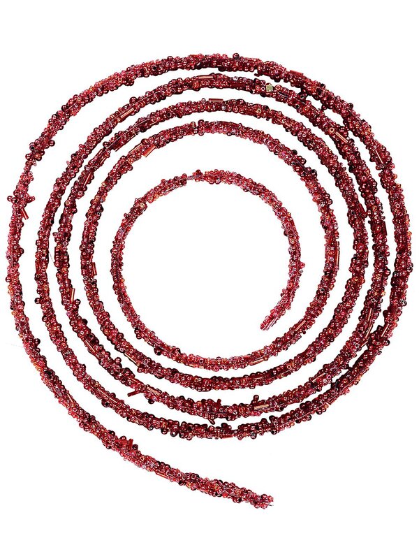 Red Beaded Woven Ribbon Dynamic Drape Garland | 1.8m