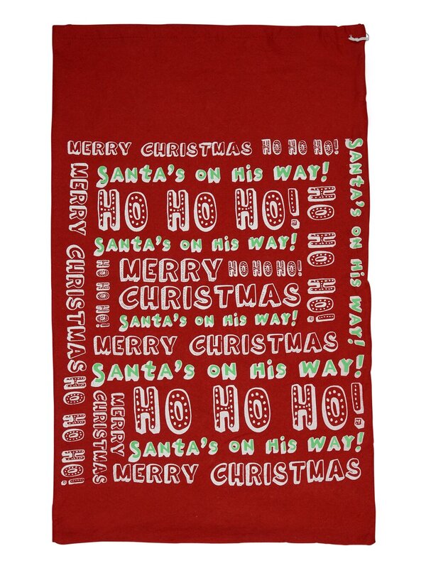 Red Felt Christmas Text Santa Sack - 80cm