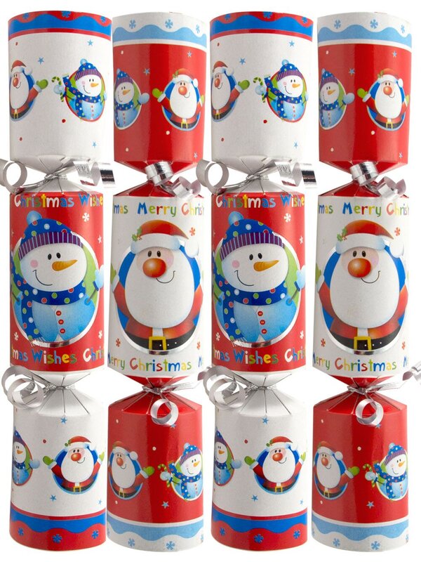 Red & White With Snowman & Santa Bon Bons - 10 x 23cm